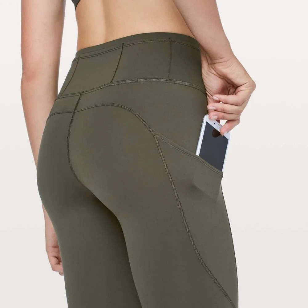 Lululemon Fast & Free Crop II Leggings *Nulux in Dark Olive
